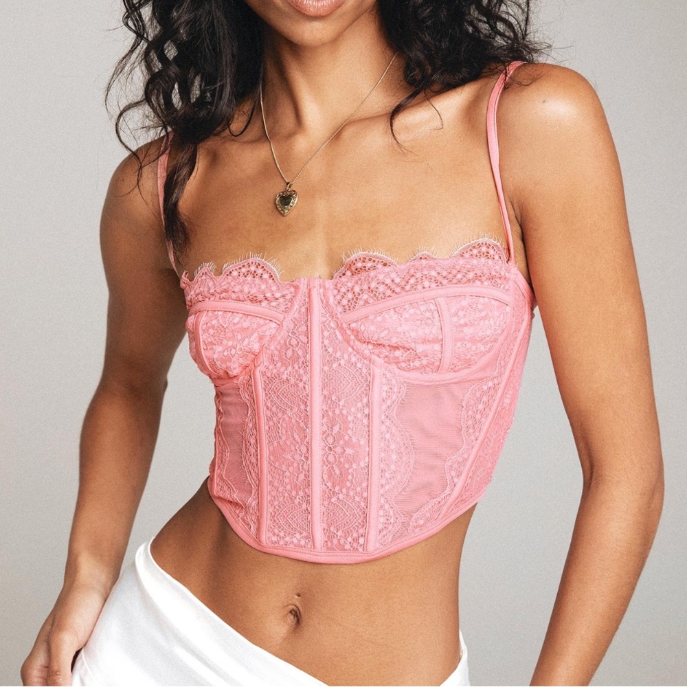 Chaz corset top pink